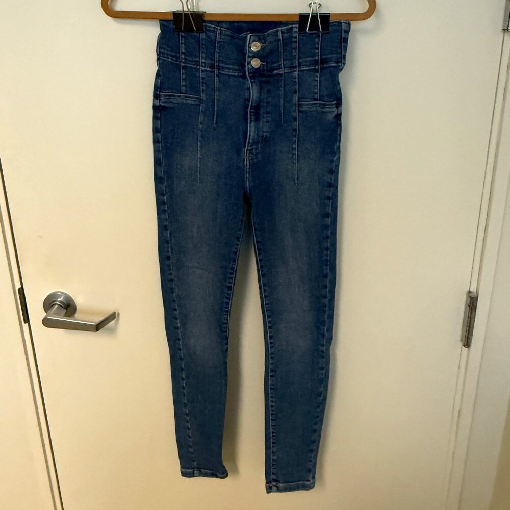 Free People We the Free Jayde High-Rise Jeans Skinny Bareback Sunburst Blue 27